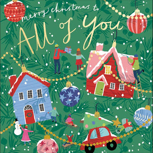 Woodmansterne Dangling Houses Christmas Card