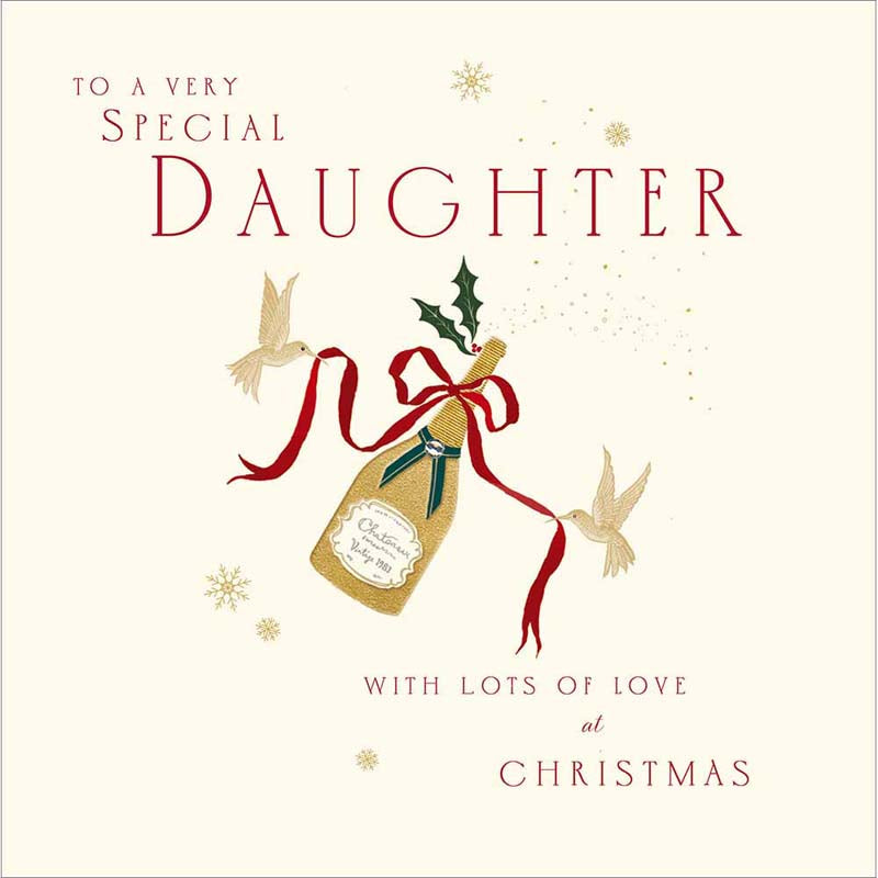 Woodmansterne Daughter Champagne Christmas Card