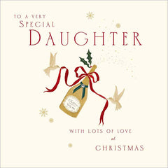 Woodmansterne Daughter Champagne Christmas Card