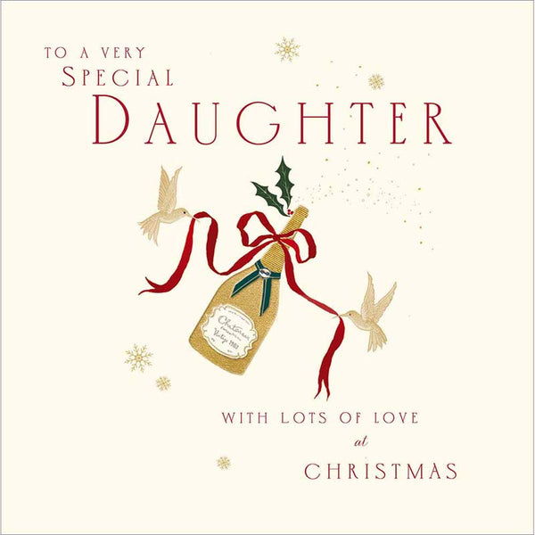 Woodmansterne Daughter Champagne Christmas Card