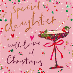 Woodmansterne Daughter Floral Cocktail Christmas Card