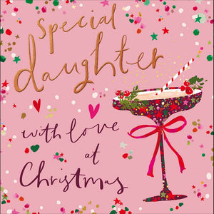 Woodmansterne Daughter Floral Cocktail Christmas Card