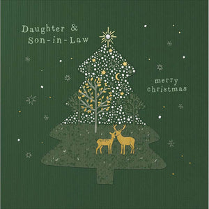 Woodmansterne Daughter & Son-In-Law Deer Tree Christmas Card