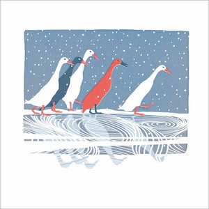 Woodmansterne Ducks Walking On Water Christmas Card