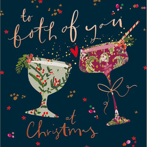 Woodmansterne Florals Glasses Christmas Card