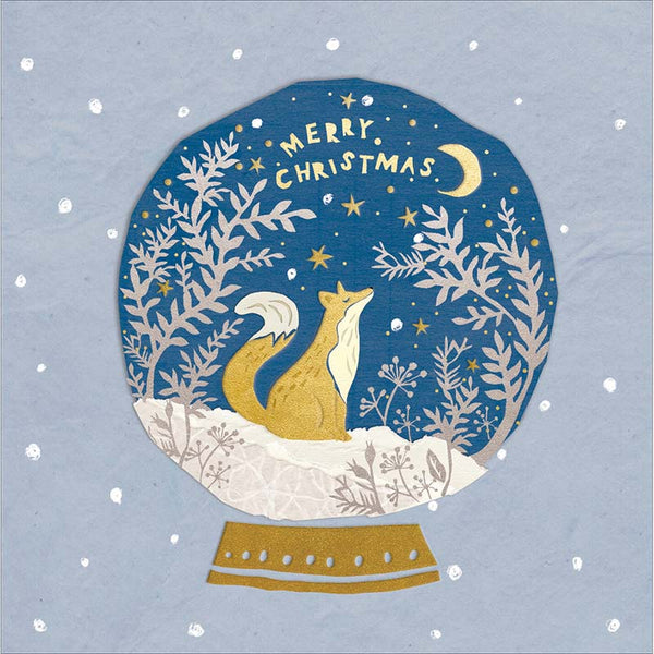 Woodmansterne Fox Snowglobe Christmas Card