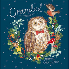 Woodmansterne Grandad Owl Christmas Card
