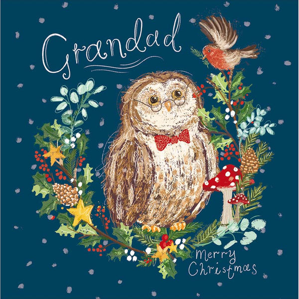 Woodmansterne Grandad Owl Christmas Card