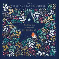 Woodmansterne Granddaughter Foliage Star Christmas Card