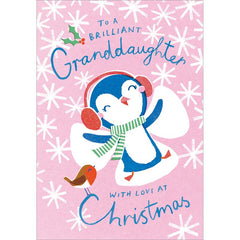 Woodmansterne Granddaughter Penguin Christmas Card