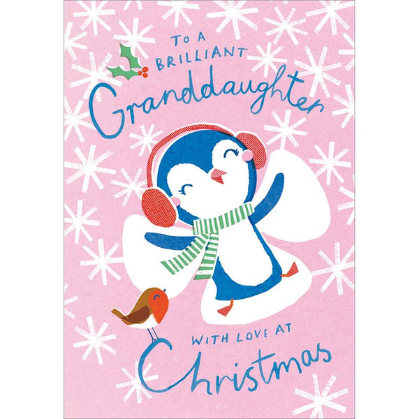 Woodmansterne Granddaughter Penguin Christmas Card