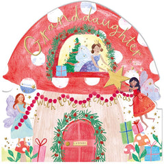 Woodmansterne Granddaughter Toadstool Fairy House Christmas Card
