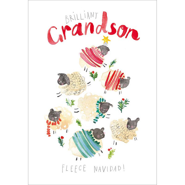Woodmansterne Grandson Fleece Navidad Christmas Card