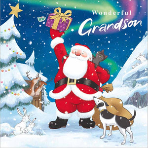 Woodmansterne Grandson Northern Lights Christmas Card