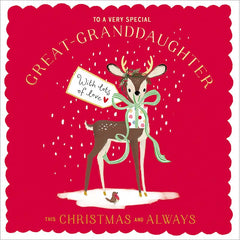 Woodmansterne Great-Granddaughter Deer Christmas Card