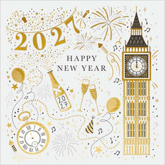 Woodmansterne Happy New Year Big Ben Card