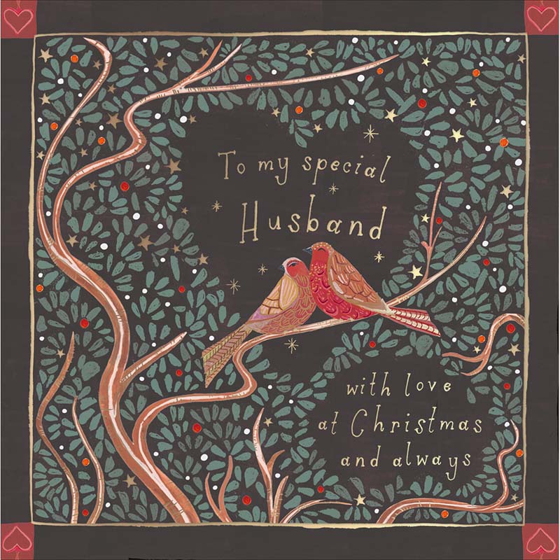 Woodmansterne Husband Bird Duo Christmas Card