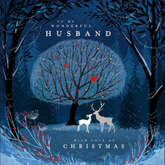 Woodmansterne Husband Deer Under The Stars Christmas Card