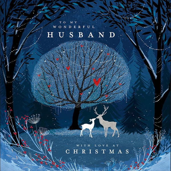 Woodmansterne Husband Deer Under The Stars Christmas Card