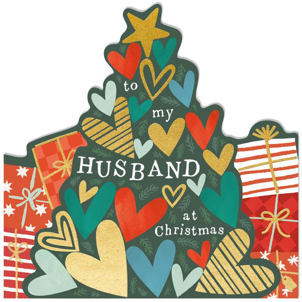 Woodmansterne Husband Heart Tree Christmas Card