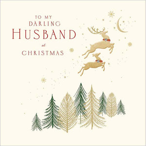 Woodmansterne Husband Reindeer Christmas Card