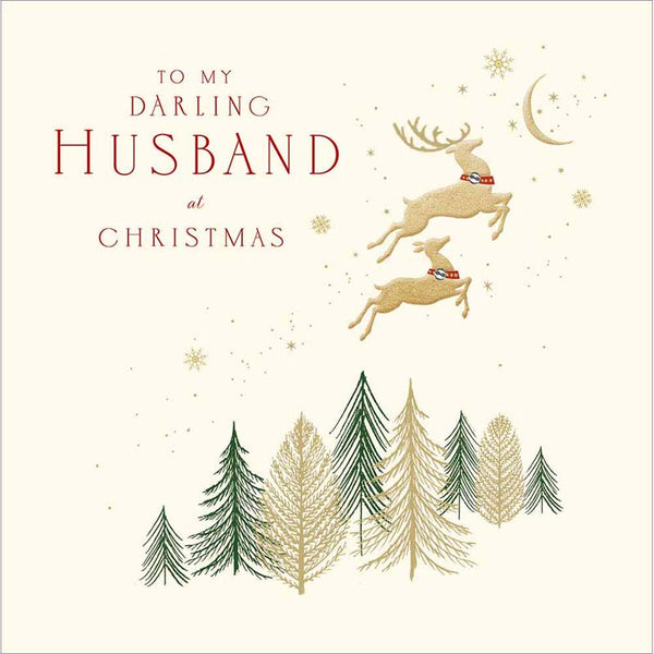 Woodmansterne Husband Reindeer Christmas Card