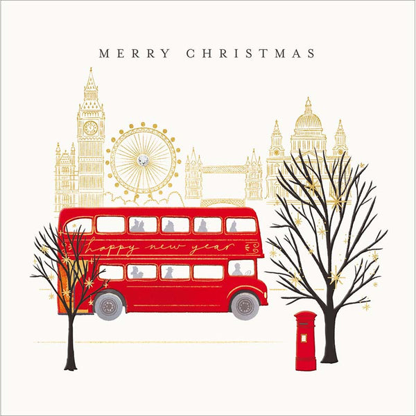 Woodmansterne London Bus Christmas Card