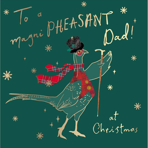 Woodmansterne Magni-Pheasant Dad Christmas Card
