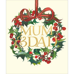 Woodmansterne Mum & Dad Wreath Christmas Card