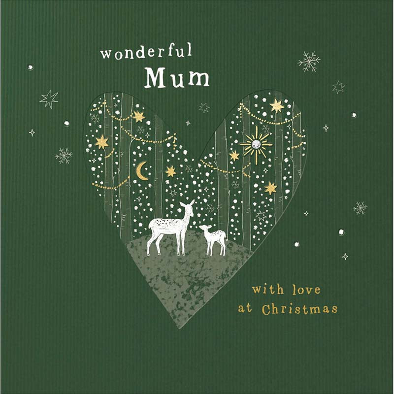 Woodmansterne Mum Deer In Heart Christmas Card