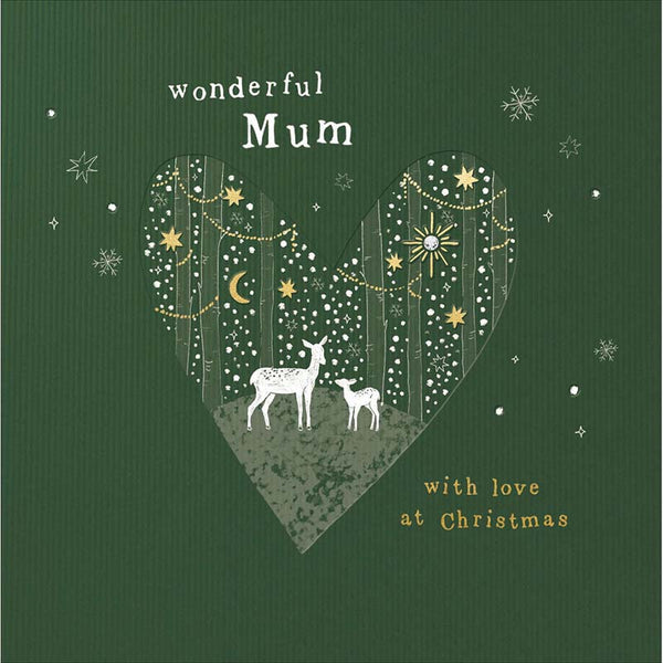 Woodmansterne Mum Deer In Heart Christmas Card