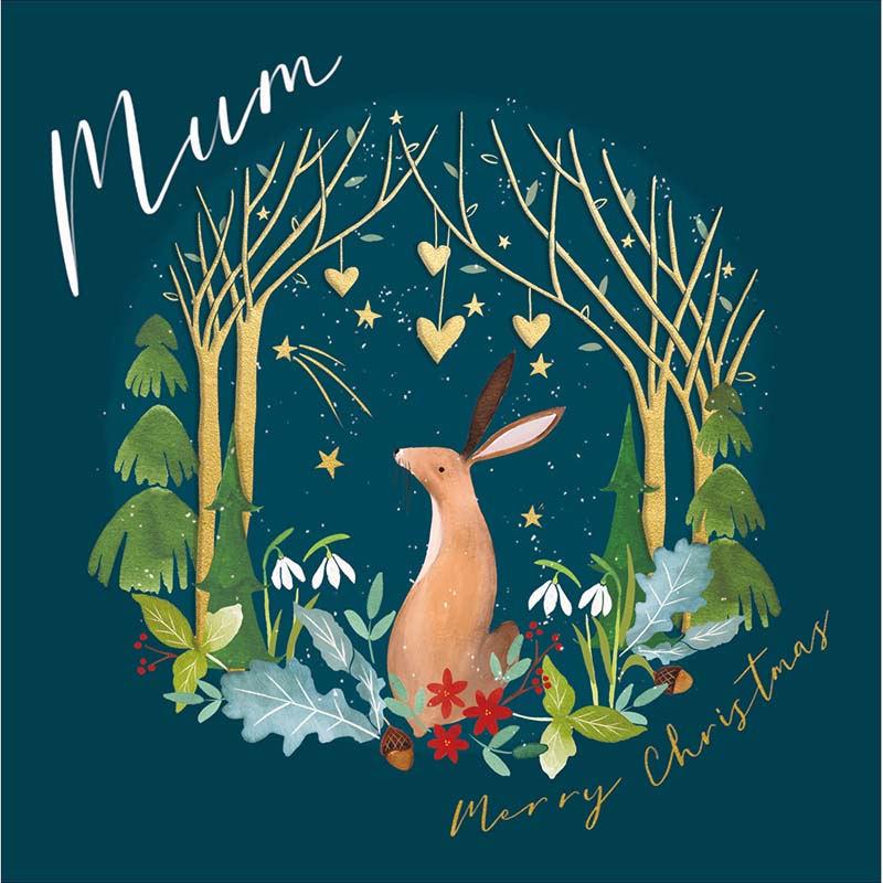 Woodmansterne Mum Rabbit Woodland Christmas Card