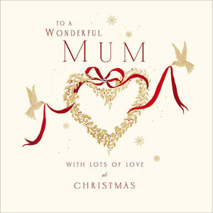 Woodmansterne Mum Wreath Christmas Card