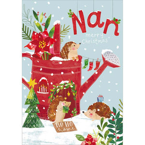 Woodmansterne Nan Curious Hedgehogs Christmas Card