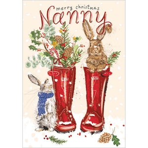Woodmansterne Nanny Curious Bunnies Christmas Card