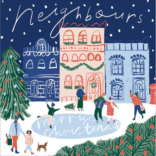Woodmansterne Neighbours Skating Christmas Card