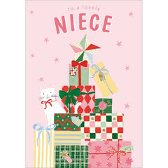 Woodmansterne Niece Pile Of Presents Christmas Card