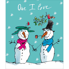 Woodmansterne One I Love Snowmen Christmas Card