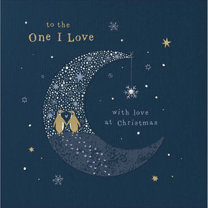 Woodmansterne Penguins Moon Christmas Card