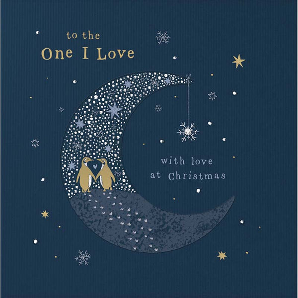 Woodmansterne Penguins Moon Christmas Card