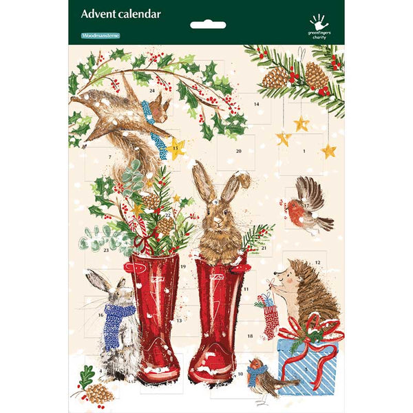 Woodmansterne Rabbits In Wellies Paper Advent Calendar