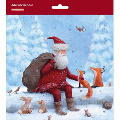 Woodmansterne Santa with Woodland Friends Paper Advent Calendar
