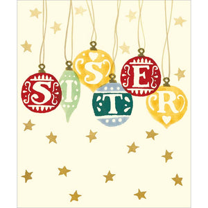 Woodmansterne Sister Baubles Christmas Card
