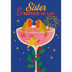 Woodmansterne Sister & Brother-In-Law Champagne Glass Christmas Card