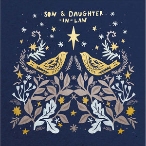 Woodmansterne Son & Daughter-In-Law Midnight Foliage Christmas Card