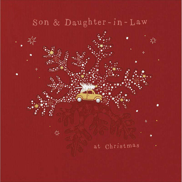 Woodmansterne Son & Daughter-In-Law Snowy Trip Christmas Card