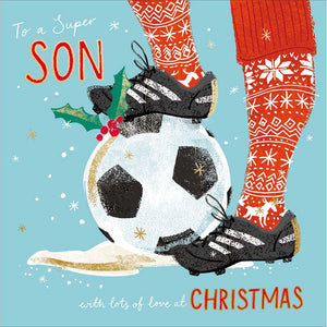 Woodmansterne Son Football Christmas Card