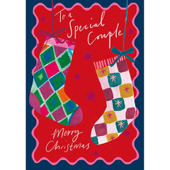 Woodmansterne Special Couple Merry & Bright Stockings Christmas Card