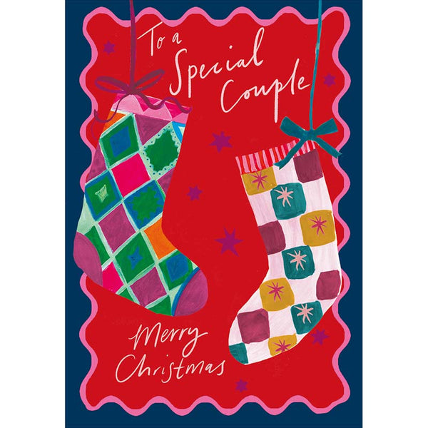 Woodmansterne Special Couple Merry & Bright Stockings Christmas Card