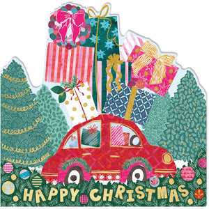 Woodmansterne Stacked Car Christmas Card